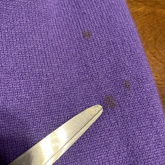 Talbots 100% Pure Cashmere Knit Sweater Size Small Purple Preppy Academia - Picture 5 of 10